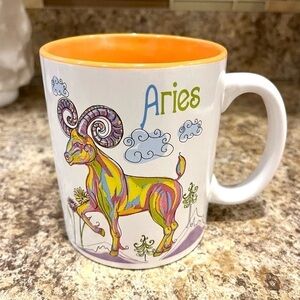 Secret Garden Aries Zodiac Oversized Mug with Orange Interior